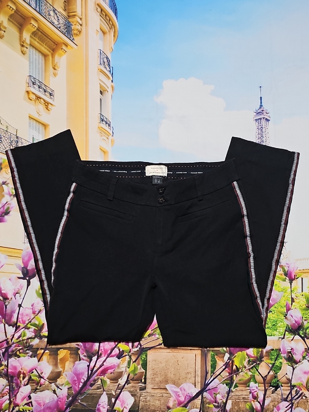 Anthropologie‎ Black Cropped Pants Size 4